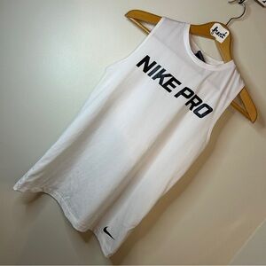 Nike Dri-FIT White Tank Top with breathable cross back see pics for blemishes